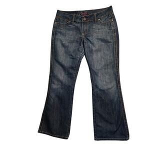 Wrangler Premium Patch Womens Dark Wash Bootcut Flare 13/14 Western Boho Cowgirl